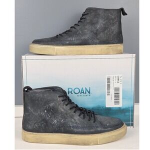 Roan by Bed Stu Men's Leather High Top Sneakers Blue Distressed Size 10 Shoe New
